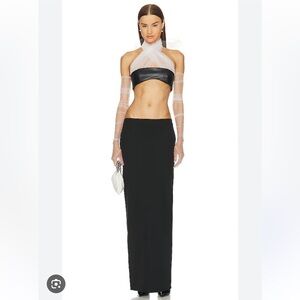 Helsa Leather Top and Crepe Skirt Set